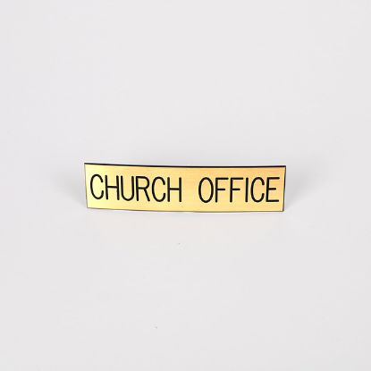 Picture of Sign Engraved Church Office Adhesive Back Gold