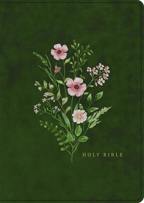 Picture of CSB Large Print Compact Reference Bible, Digital Study Edition, Easy-To-Read Optimal Type, Olive Floral Leathertouch, Zipper Edition