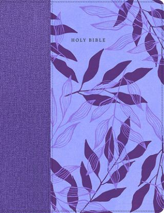 Picture of CSB Large Print Compact Reference Bible, Digital Study Edition, Easy-To-Read Optimal Type, Lavender Floral Leathertouch, Zipper Edition