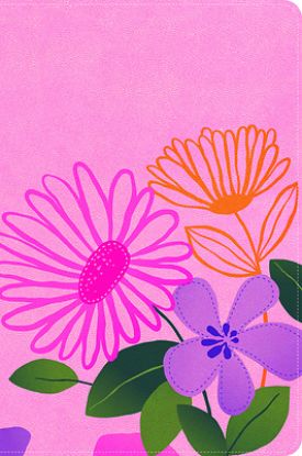 Picture of CSB Kids Bible, Pink Floral Leathertouch, Zipper Edition