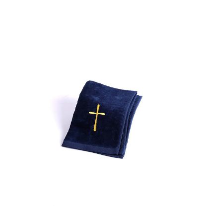 Picture of Navy with Gold Cross Pastor Hand Towel