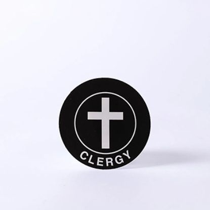 Picture of Clergy Static Cling Emblem Black Background - Pack of 6