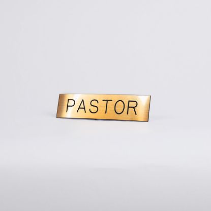 Picture of Pastor Black & Gold Sign 2x8 with Adhesive Back