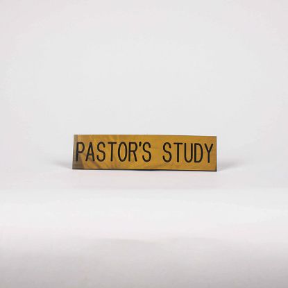 Picture of Pastor's Study Black & Gold Sign 2x8 with Adhesive Back