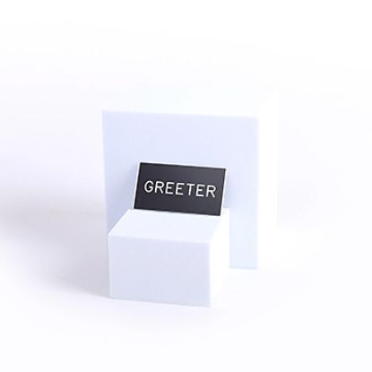 Picture of Black and White Greeter Magnetic Badge