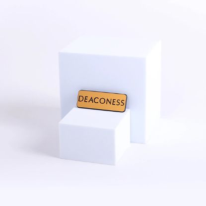 Picture of Contemporary Engraved Gold Deaconess Magnetic Badge