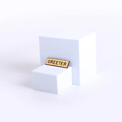 Picture of Gold and Black Greeter Pin-On Badge