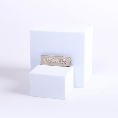 Picture of Silver Metal Usher Pin-On Badge