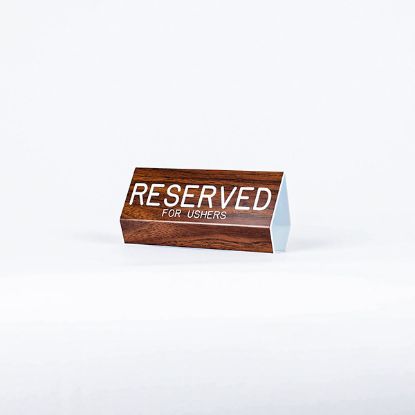 Picture of Pew Sign, Reserved For Ushers, Engraved