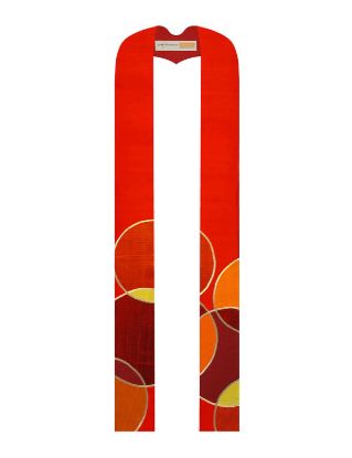 Picture of Circle and Dove Red Dupioni Stole