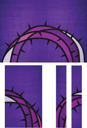 Picture of Crown of Thorns Grape Dupioni 3-Piece Parament Set