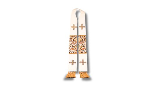 Picture of Abbott Hall 8000 Series White Silk Damask Stole