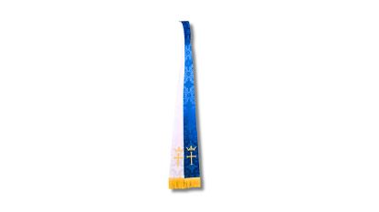 Picture of Reversible Brocade Blue/White Stole