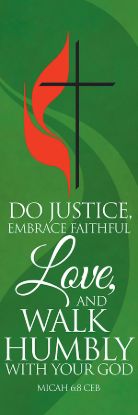 Picture of Cross and Flame Do Justice 18" x 5' Banner