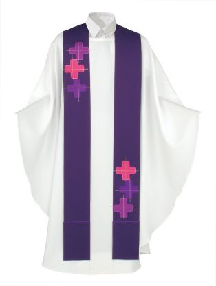 Picture of Purple Greek Crosses Stole