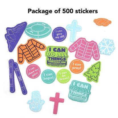 Picture of VBS 2026 Snowball Mountain Challenge Stay-Put Stickers (Pkg of 500)